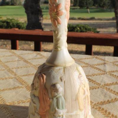 Lot #130: Vintage LEFTON CHINAâ„¢ Decorative Bell and SIGNED Hand Painted Marble Trinket/Jewelry Box