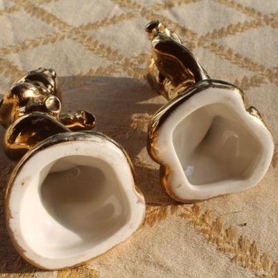 Lot #131: Set of (4) Vintage LIMOGESâ„¢ France Dessert Plates w/ (2) Porcelain Unmarked Gold Plated Cherubs