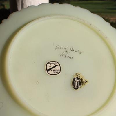 Lot #132: (2) Vintage FENTONâ„¢ Hand Painted Princess House Collectors Edition Plates SIGNED by Artist