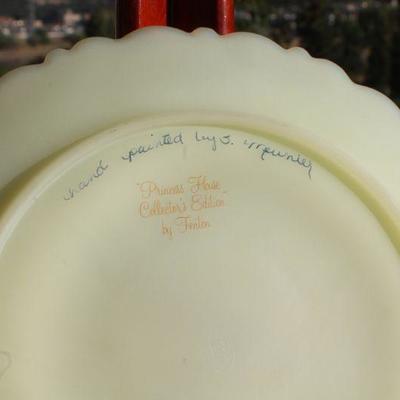 Lot #132: (2) Vintage FENTONâ„¢ Hand Painted Princess House Collectors Edition Plates SIGNED by Artist