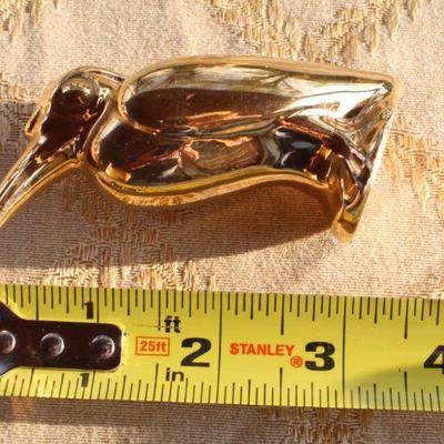 Lot #137: Vintage LIMOGESâ„¢ Swan Pair, Brass Duck Platter and Gold Plated Mid Century Modern Salt and Pepper Bird Shakers