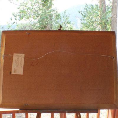 Lot #144: Vintage Large HEAVY Mirror w/ Wood Carved Frame 36" x 24" 