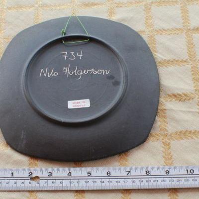 Lot #145: Vintage Art Plate Made in Norway Mid Century Modern Deco SIGNED