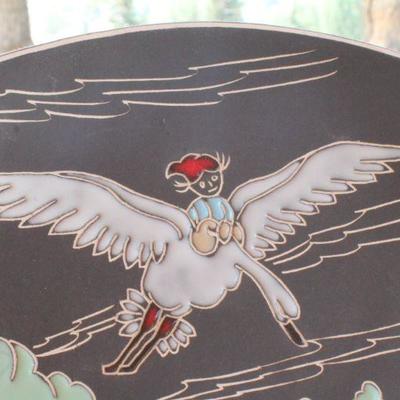 Lot #145: Vintage Art Plate Made in Norway Mid Century Modern Deco SIGNED
