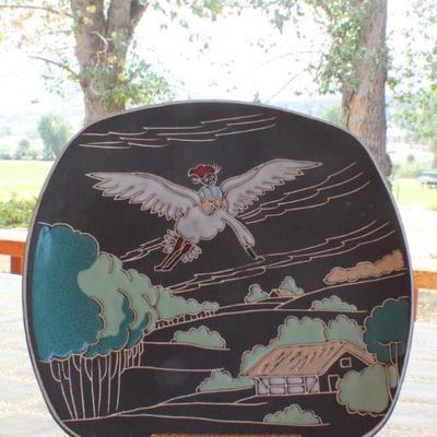 Lot #145: Vintage Art Plate Made in Norway Mid Century Modern Deco SIGNED