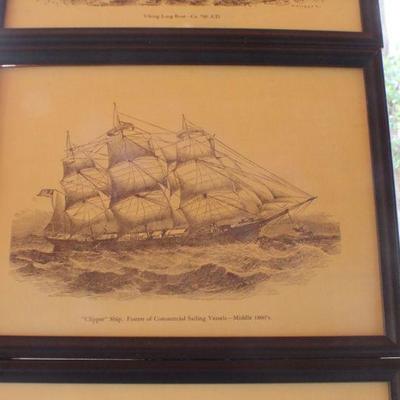 Lot #148: Vintage Series of (3) Nautical Ship Scenes (10" x 7.5" Each)