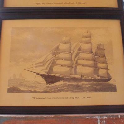 Lot #148: Vintage Series of (3) Nautical Ship Scenes (10" x 7.5" Each)