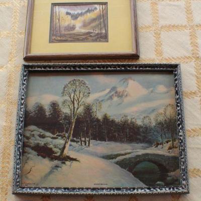 Lot #154: (2) Signed Original Art Framed Landscapes