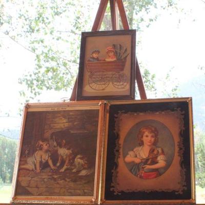 Lot #155: Group of (3) Vintage Children's Theme Art Prints