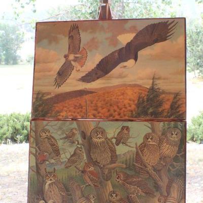 Lot #156: (2) Vintage Mid Century Modern Animal Art Prints Both SIGNED 17.5" x 11.5" 