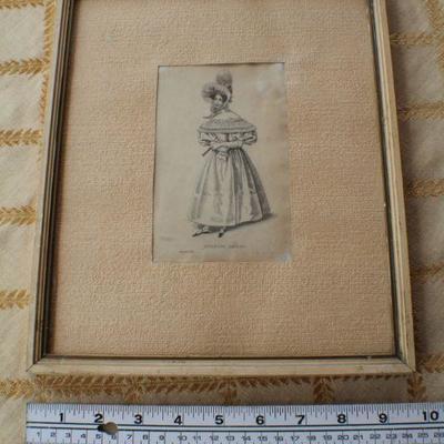 Lot #160: Vintage HENRY E. HUNTINGTON Fashion Art Print + "Evening Dress" Framed Fashion Print