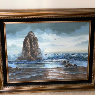 #187    SEASCAPE DECORATIVE FRAMED PAINTING
