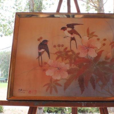 Lot #161: Vintage Japanese Original Art SIGNED by Artist Johnny Lung 20" x 16"