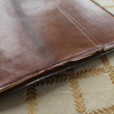 Lot #168: (2) Vintage Leather Business or School Document Binders (Mayan Calendar and Oil Field)