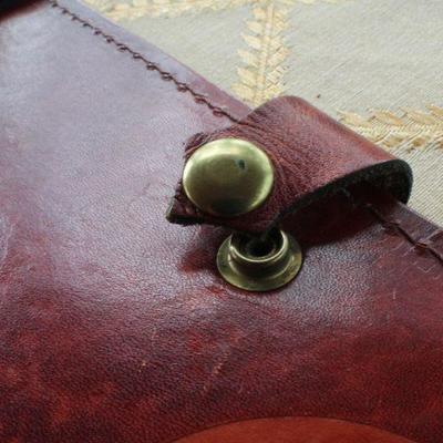 Lot #168: (2) Vintage Leather Business or School Document Binders (Mayan Calendar and Oil Field)