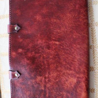 Lot #168: (2) Vintage Leather Business or School Document Binders (Mayan Calendar and Oil Field)