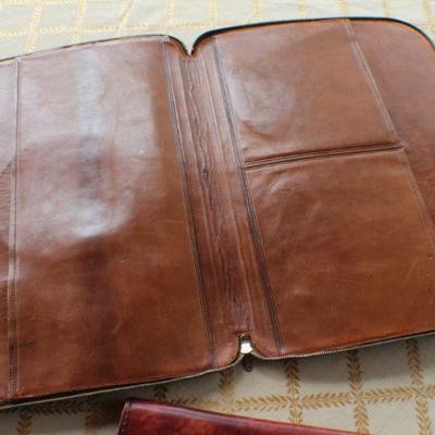 Lot #168: (2) Vintage Leather Business or School Document Binders (Mayan Calendar and Oil Field)