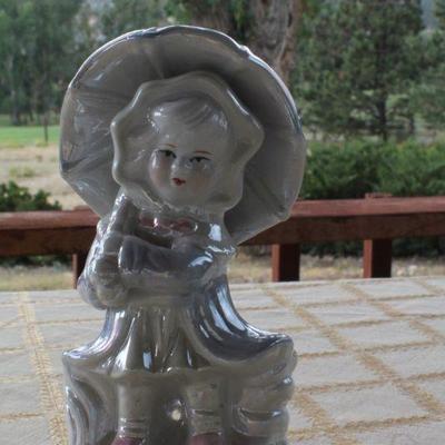 Lot #171: Vintage Porcelain Decorative Girl with Umbrella Figure