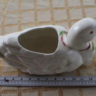 Lot #172: Vintage Hand Painted N.S. GUSTIN CO.â„¢ Decorative Porcelain Duck  