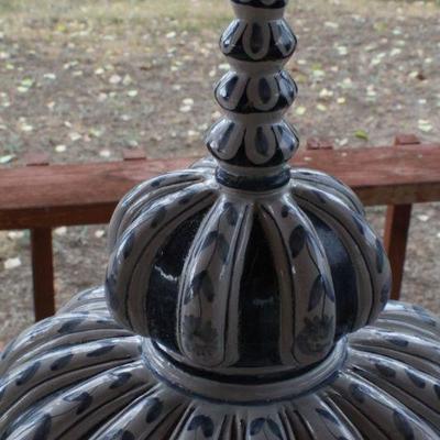 Lot #175: Vintage Tall Made in Italy Fountain Scene Vessel w/ Lid 