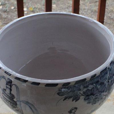Lot #175: Vintage Tall Made in Italy Fountain Scene Vessel w/ Lid 