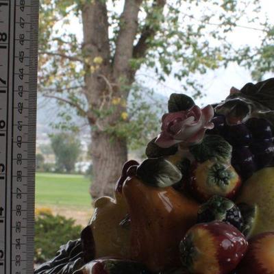 Lot #187: Vintage Large Ceramic Fruit Cornucopia Sculpture