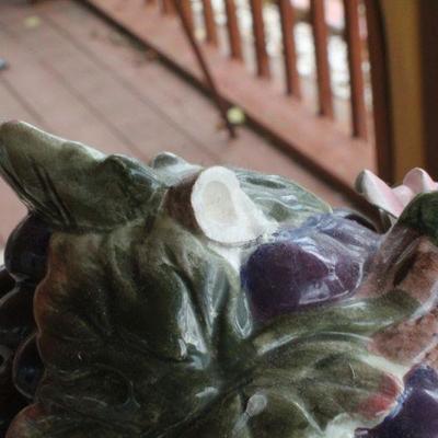 Lot #187: Vintage Large Ceramic Fruit Cornucopia Sculpture