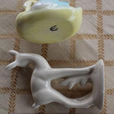 Lot #188: Pair of (2) Vintage Ceramic Animal Figures (Deer and Swan)