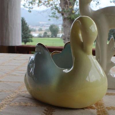 Lot #188: Pair of (2) Vintage Ceramic Animal Figures (Deer and Swan)