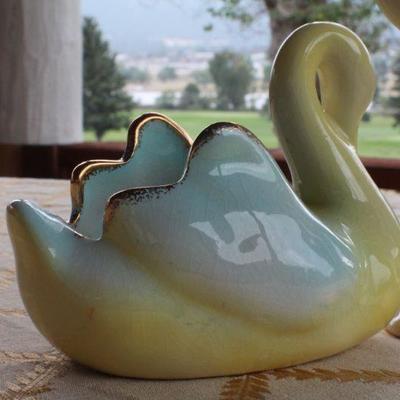 Lot #188: Pair of (2) Vintage Ceramic Animal Figures (Deer and Swan)