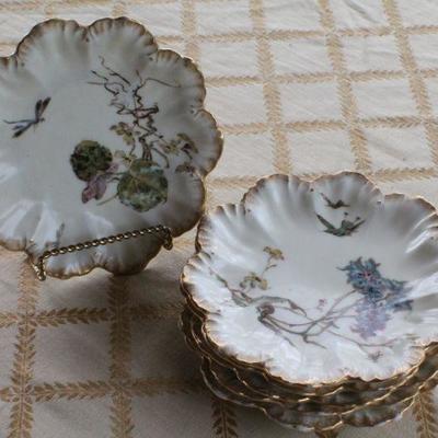 Lot #192: Antique Set of (6) R. Douglas & Co. LIMOGESâ„¢ Hand Painted Dessert Plates