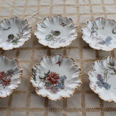 Lot #192: Antique Set of (6) R. Douglas & Co. LIMOGESâ„¢ Hand Painted Dessert Plates