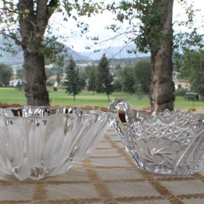 Lot #193: Pair of Vintage Glass Collectibles (one shows some small chips on top)