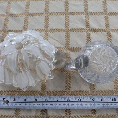 Lot #193: Pair of Vintage Glass Collectibles (one shows some small chips on top)