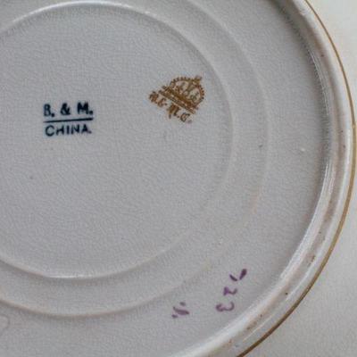 Lot #195: Antique B & Mâ„¢ Fine China Floral Themed Plate 