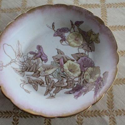 Lot #195: Antique B & Mâ„¢ Fine China Floral Themed Plate 