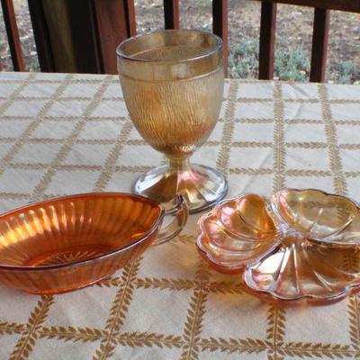Lot #198: Group of (3) Assorted Vintage Carnival Art Glass Creations