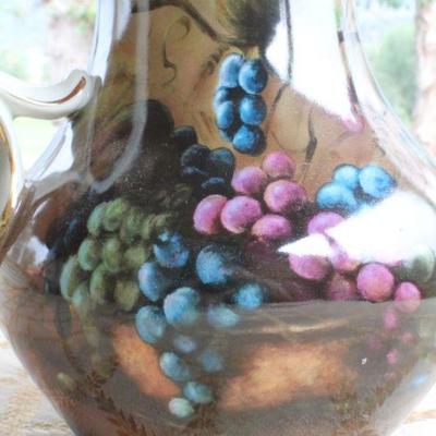Lot #199: Vintage Large Ceramic Pitcher "Vineyard Blessings" by Lisa White Cookeville, TN