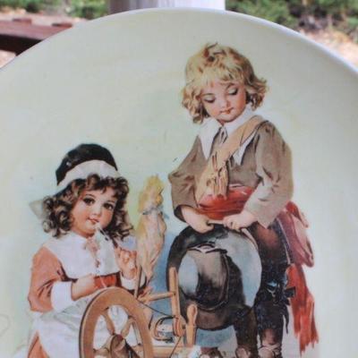 Lot #202: Vintage Set of (3) Fine China Children Playing Scenes Plate Series