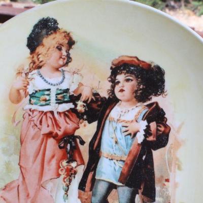 Lot #202: Vintage Set of (3) Fine China Children Playing Scenes Plate Series
