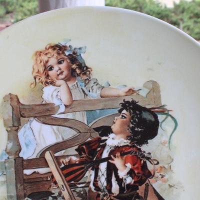 Lot #202: Vintage Set of (3) Fine China Children Playing Scenes Plate Series