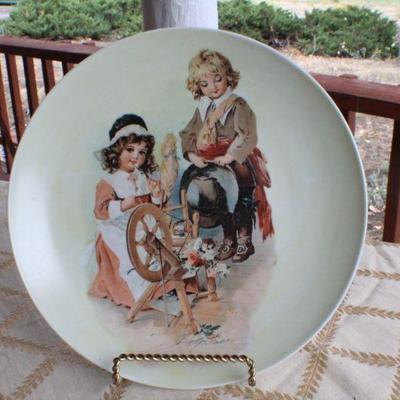 Lot #202: Vintage Set of (3) Fine China Children Playing Scenes Plate Series