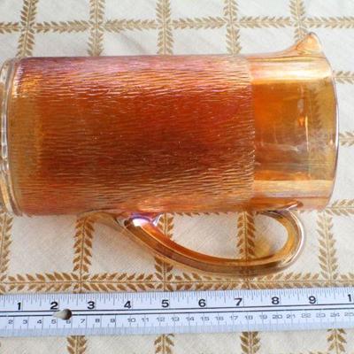 Lot #203: Vintage Tall Carnival Art Glass Beverage Pitcher