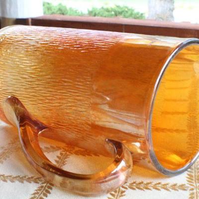 Lot #203: Vintage Tall Carnival Art Glass Beverage Pitcher