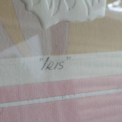 Lot #205: Vintage "IRIS" Original Signed Fine Art Framed 16.5" x 20.5" 