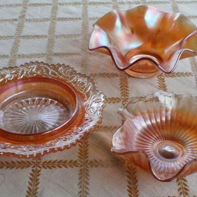 Lot #208: Bundle of (3) Assorted Vintage Carnival Art Glass Creations