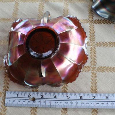 Lot #209: Pair of (2) Vintage Carnival Art Glass Creations