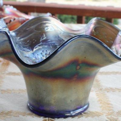 Lot #209: Pair of (2) Vintage Carnival Art Glass Creations