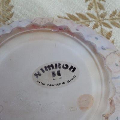 Lot #210: Vintage Hand Painted KIMRONâ„¢ Israel Candy Dish w/ Lid