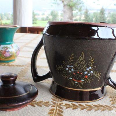 Lot #212: Assorted Vintage Small Pitchers and Vessel ( Hand Decorated/Painted )